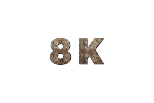 8 K subscribers celebration greeting Number with old walnut wood design png