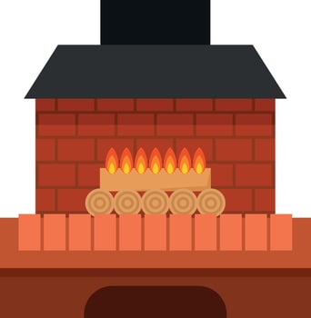 Vector Graphics Of A Fireplace