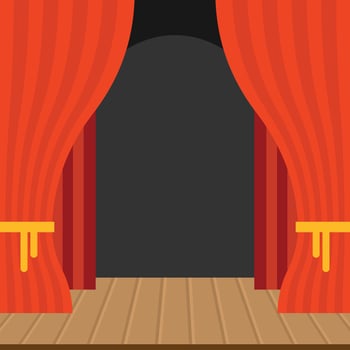 Vector Image Of A Stage With Red Curtains