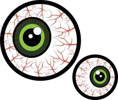 Vector Image Of Human Eyes With Red Blood Vessels