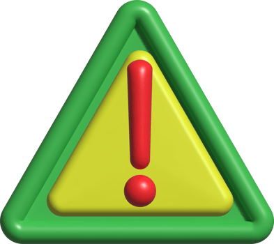 illustration. 3D  Symbols with caution symbols. png