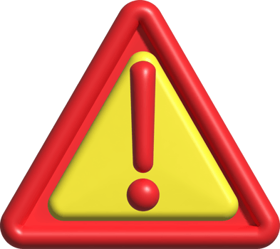 illustration. 3D  Symbols with caution symbols. png