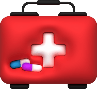 illustration 3D. Medicine box. Medical aid bag. png