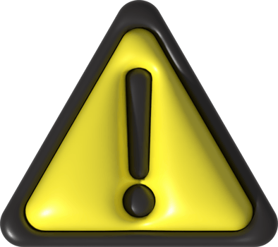 illustration. 3D  Symbols with caution symbols. png