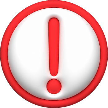 illustration. 3D  Symbols with caution symbols. png