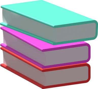3D illustration stack of books symbol icon png