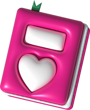 illustration 3D , icon, book symbol with a heart-shaped cover, save your love story. png