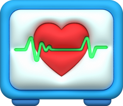 illustration 3D of cardiopulmonary and heart signal cabinet. png