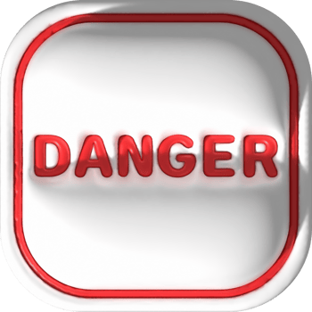 illustration 3D . The signboard contains the text Danger. png