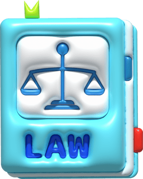 illustration 3D . Book symbol icon with cover of legal scales. png