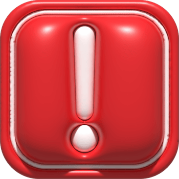 illustration. 3D  Symbols with caution symbols. png