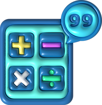 3D illustration Calculator symbol icon png