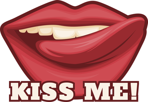 Kiss Me, Love Typography Quote Design for T-Shirt, Mug, Poster or Other Merchandise. png