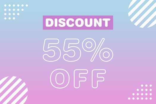 55 percent Sale and discount labels. price off tag icon flat design. vector
