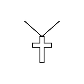 cross pendant outline vector icon