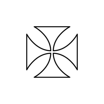 Maltese cross outline vector icon