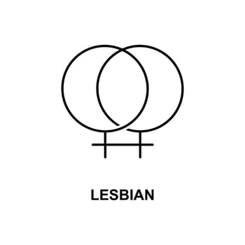 lesbian sign vector icon