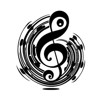 Elegant treble clef music symbol vector illustration isolated on white. Good for music-related designs, concerts, festivals, and music education materials.