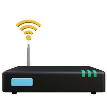 router 3d illustration with transparent background png