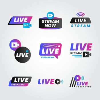 Cool Modern Live Streaming Badge vector