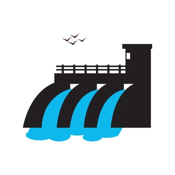 Water dam logo icon,illustration design template vector