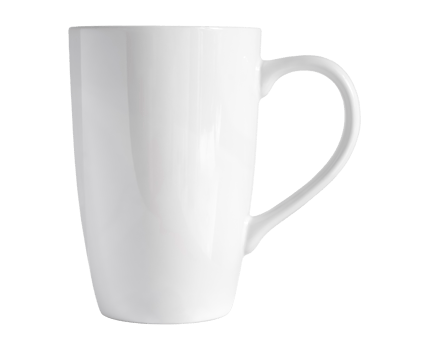 White coffee cup, ceramic cup, isolated on transparent background, one cup png
