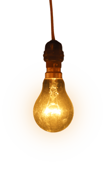 Old light bulb glowing. Vintage light bulb. Isolated on transparent background. png
