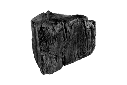 Black charcoal isolated on transparent background.png png