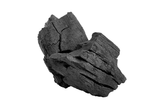 Black charcoal isolated on transparent background.png png