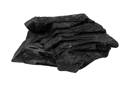 Black charcoal isolated on transparent background.png png