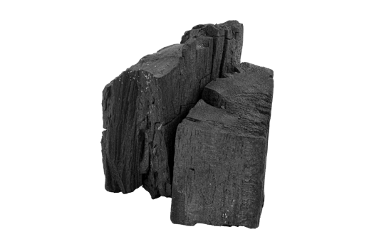 Black charcoal isolated on transparent background.png png