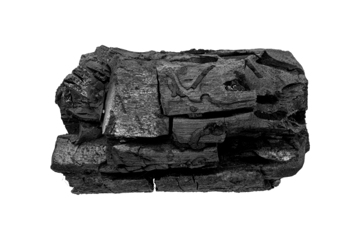 Black charcoal isolated on transparent background.png png