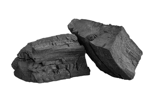 Black charcoal isolated on transparent background.png png