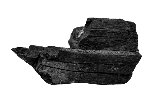 Black charcoal isolated on transparent background.png png