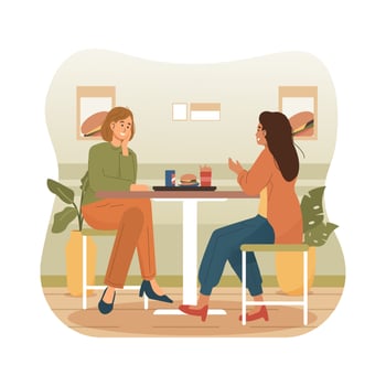 Women having a lunch vector