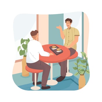 Man having lunch with his friend vector
