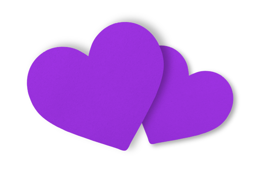 The purple paper is cut into heart shapes isolated on a transparent background. valentine's day festival png