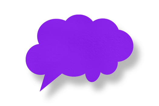 purple paper clouds and shadows speech bubble image isolated on transparent background Communication bubbles png