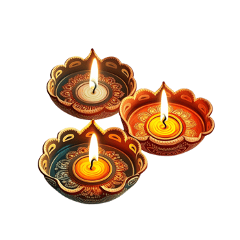 Happy Diwali With Beautiful Diya png