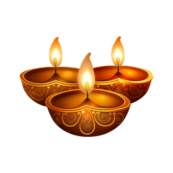 Diwali Diya with transparent background png