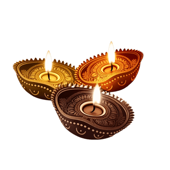 Diwali Diya with transparent background png