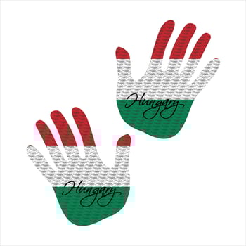 hungary flag hand vector