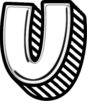 3D Doodle Font Letter U png