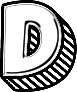 3D Doodle Font Letter D png