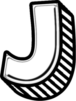 3D Doodle Font Letter J png