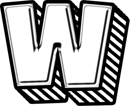 3D Doodle Font Letter W png