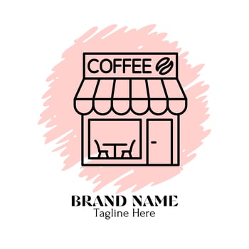 Coffee shop illustration, modern logos design vector