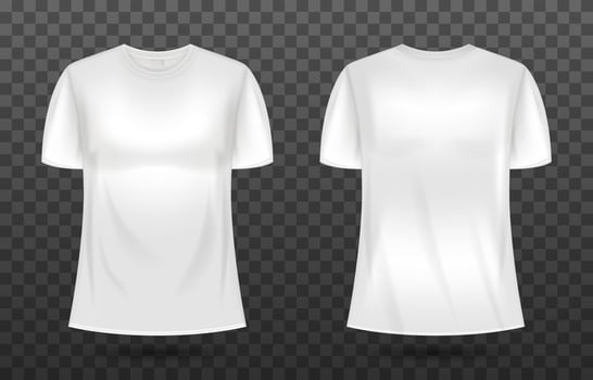 3D T-Shirt White Mockup vector