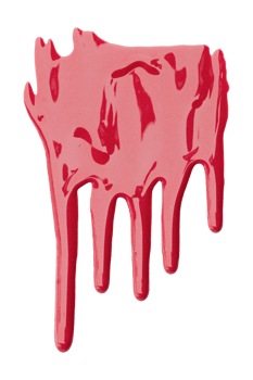 Ruddy color with pigment flowing down. Isolated on transparent background. png