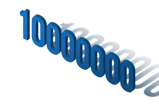 10000000 subscribers celebration greeting Number with isomatric design png